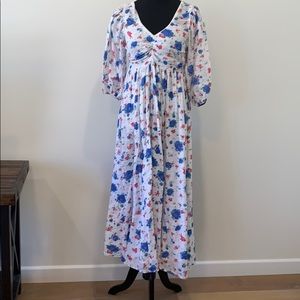 Roslyn Floral-Print Cotton-Chiffon Maxi Dress